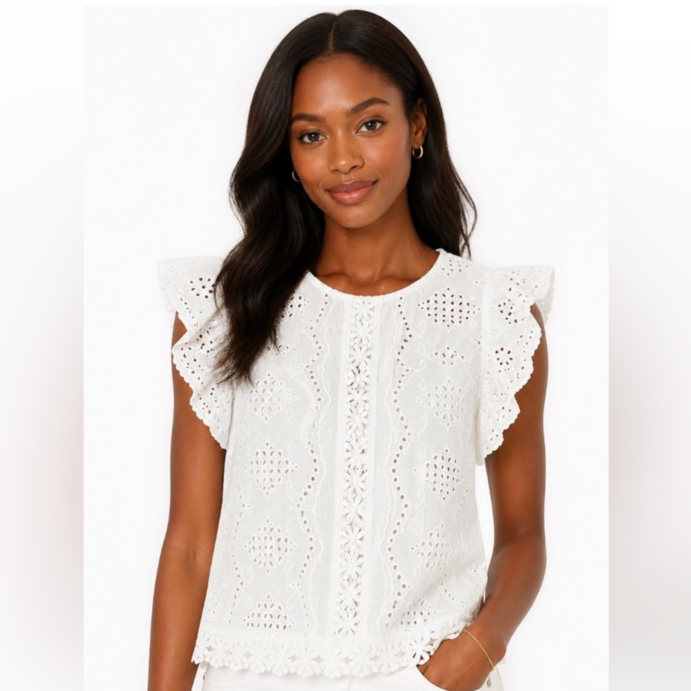 Walter Baker Top M Eyelet White
